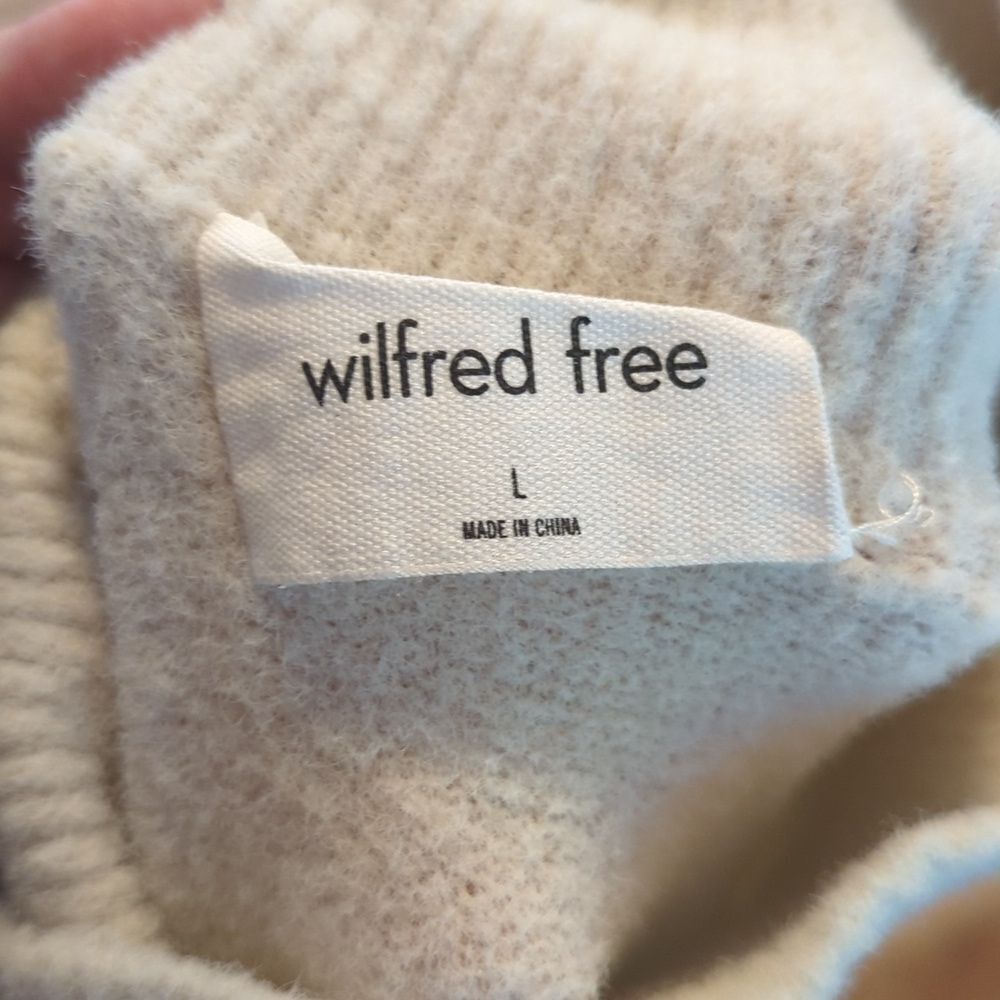 Wilfred Free Hush Knit Turtleneck Sweater silver Birch white cream - Picture 4 of 5